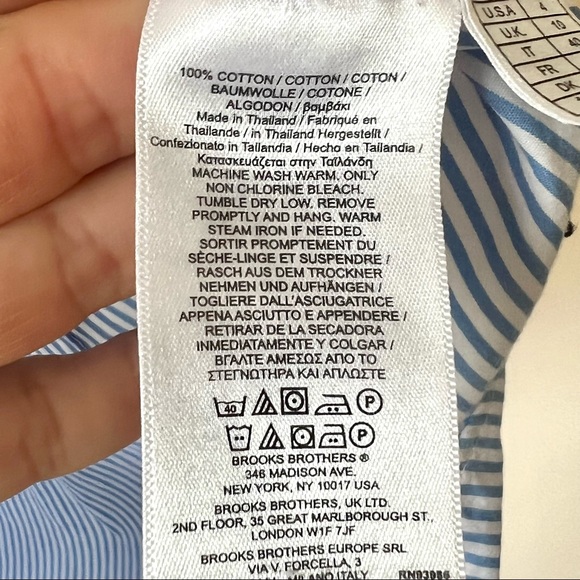 BROOKS BROTHERS Red Fleece Rose Embroidered Striped Button Down Shirt—SZ. 4 - Picture 14 of 14